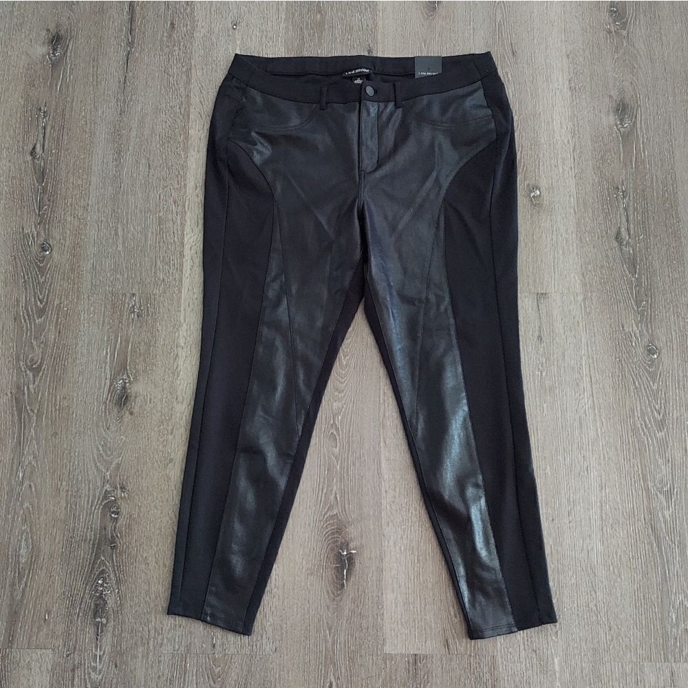 Lane Bryant Black Faux Leather Mid Rise Skinny Pants Size 22